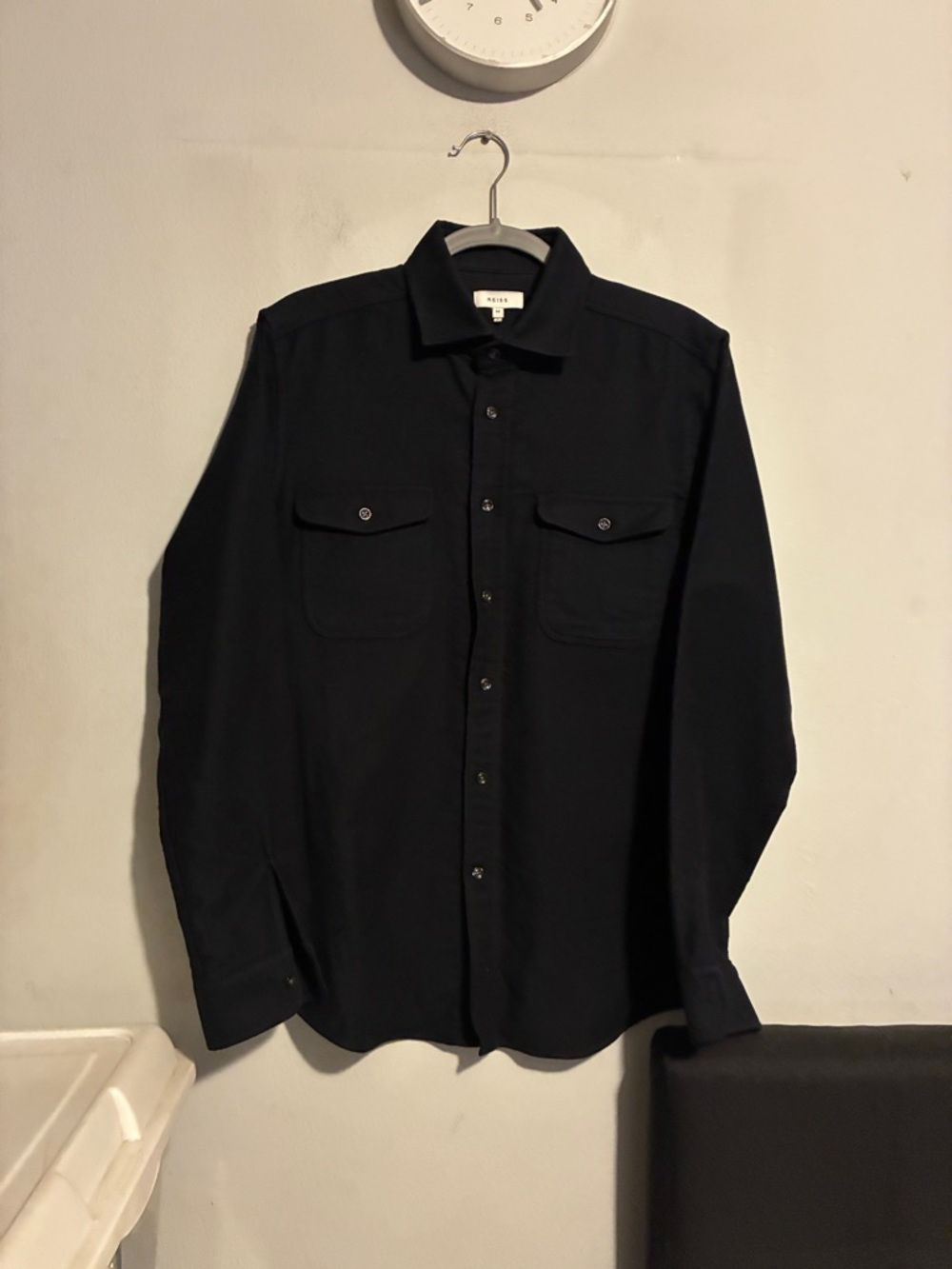 Reiss Dark Navy Casual Button-Down Shirt